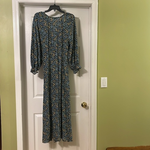 Primark - calico print maxi dress - country, gathered, bow - size 12 - Picture 2 of 5